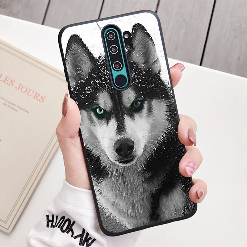 Husky black Silicone Phone Case For Redmi note 8 7 Pro S 8T for redmi 9 7A Cover phone cases for xiaomi