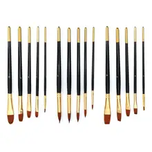 5 шт. кисти для рисования с деревянной ручкой нейлоновая шерстяная головка Акварельная гуашь краска для тела ручка профессиональные художественные аксессуары