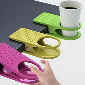 

1pcs New Creative Plastic Home Office Desk Table Drink Coffee Bottle Cup Holder Bracket Stand Clip Office Storage Rack