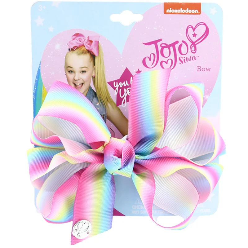 5 &quotJoJo Siwa заколки для волос с бантиками ручной работы металлическим принтом