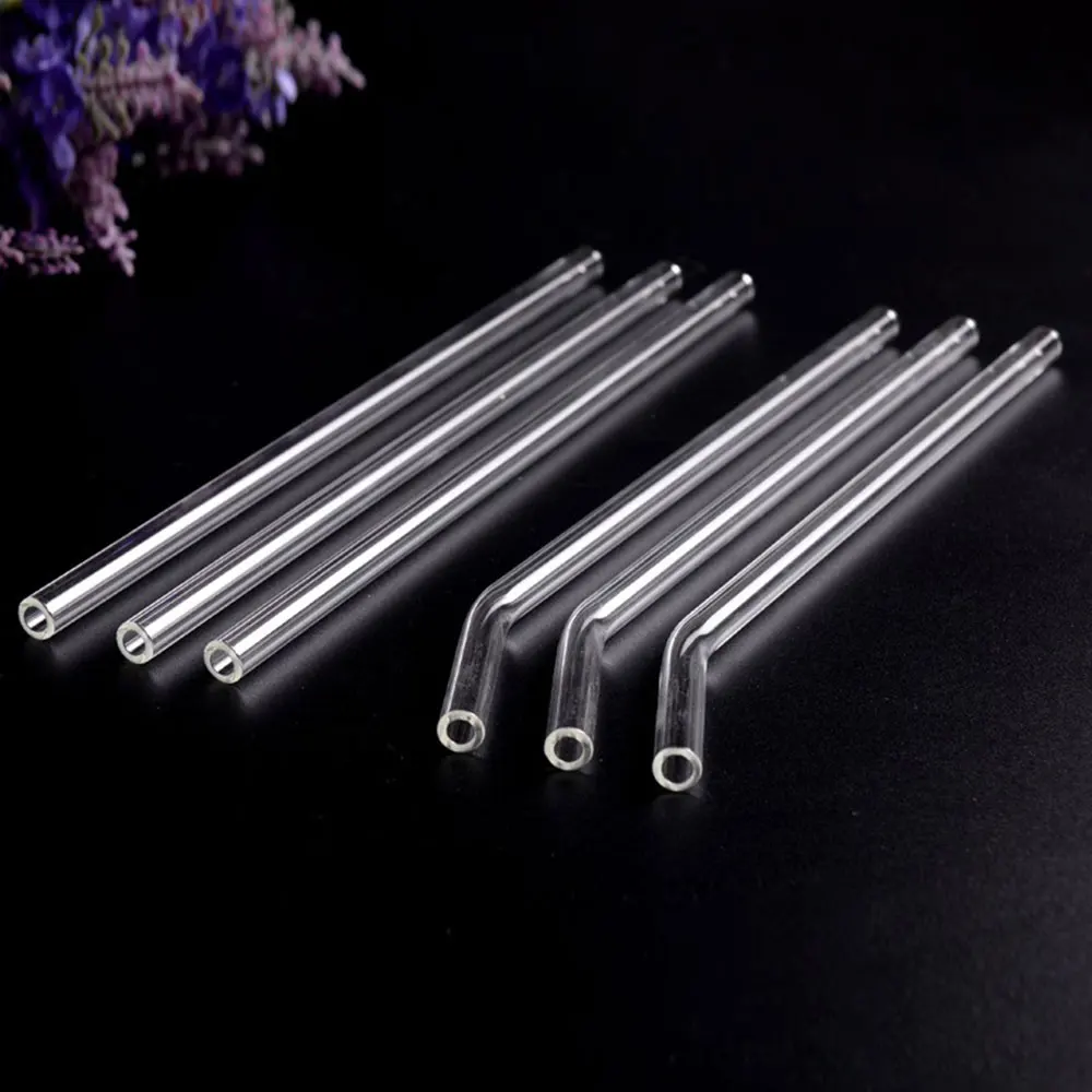 Glass Tube Drinking Straws Heat-Resisting Wedding 8pcs Transparent Glass Sucker Bar Fruit Juice