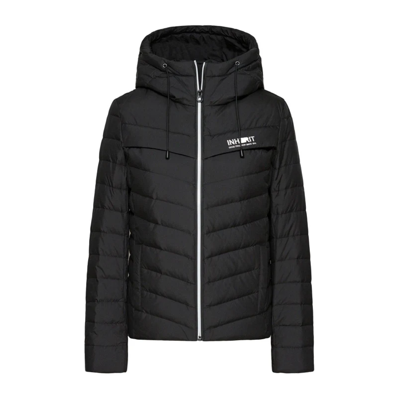 SEMIR пуховик женский зима с капюшоном Печать bf ветер мода утолщение Женская куртка теплый пуховик - Цвет: black