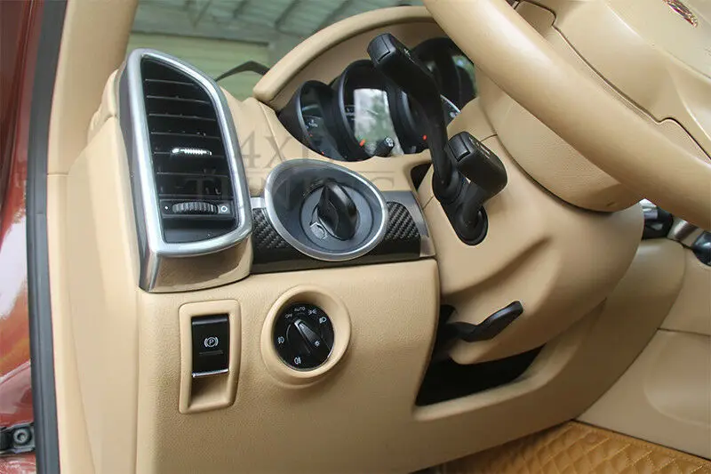 Для Porsche Cayenne высокое качество карбоновое волокно 2011-Up LHD interior Cover Trim 9 шт