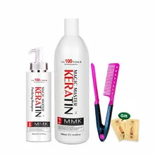 Магическое лечение 1000 мл без формалина магический мастер кератин+ 300 мл очищающий шампунь выпрямление Вьющиеся Волосы красная расческа