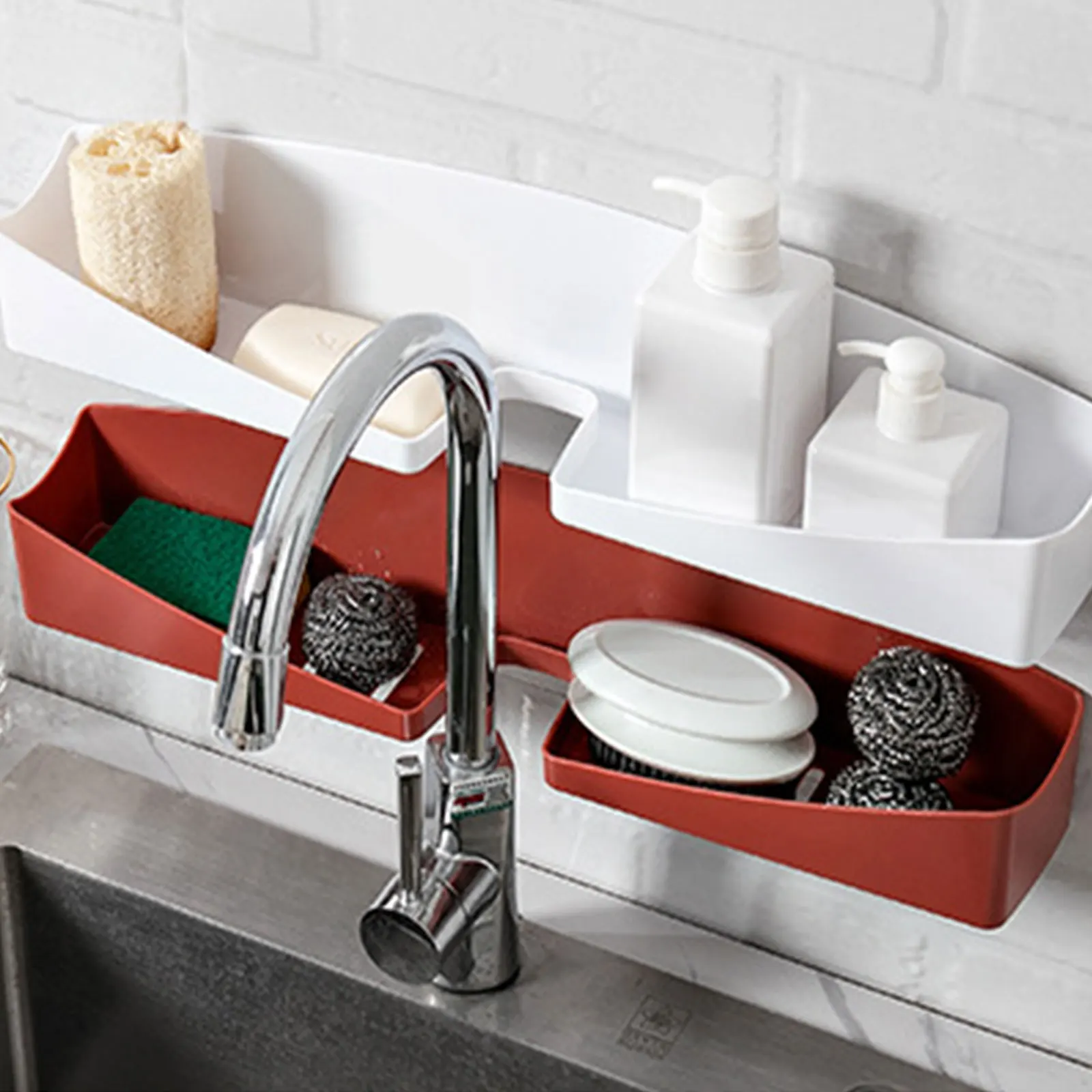 

Drain Rack Household Daily Necessities Storage Basket Bathroom Storage Blue Repeated Use Cosmetic Storage Rack Kitchen Storage