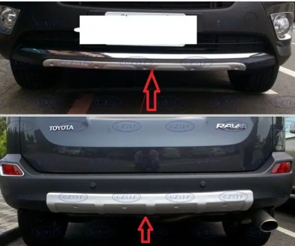 Алюминиевый сплав Передний+ задний протектор бампера для Toyota RAV4 2013