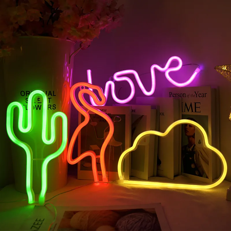 

LED Coloured Light Neon Light Ornament Geometric Shape Light Romance ins Girly Heart Home Decoration New Year Decoration Romance