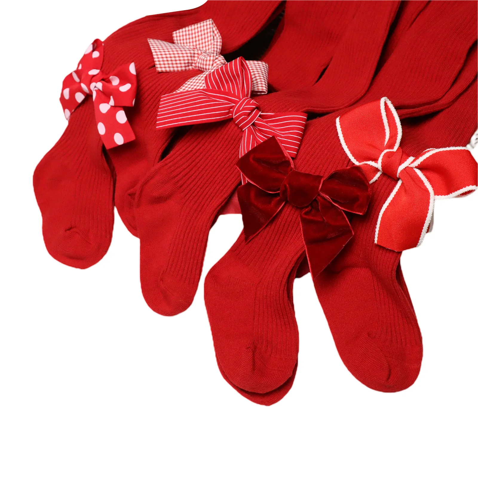 0-6Y Kid Girl Christmas Tights Baby Stockings Autumn Winter Warm Child Pantyhose Cotton Pants Sweet Bow Girls trousers