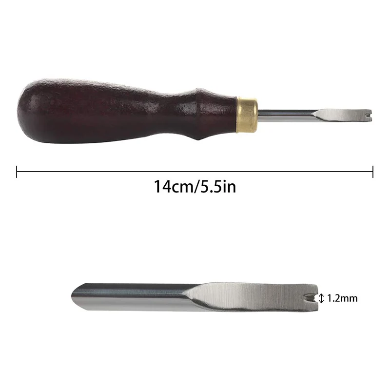 1.2mm LMDZ 1 шт. кожаный скашивающий режущий инструмент DIY Кожа ремесло край скашивающий нож с деревянной ручкой 0,8-1,5 мм - Цвет: 1.2mm
