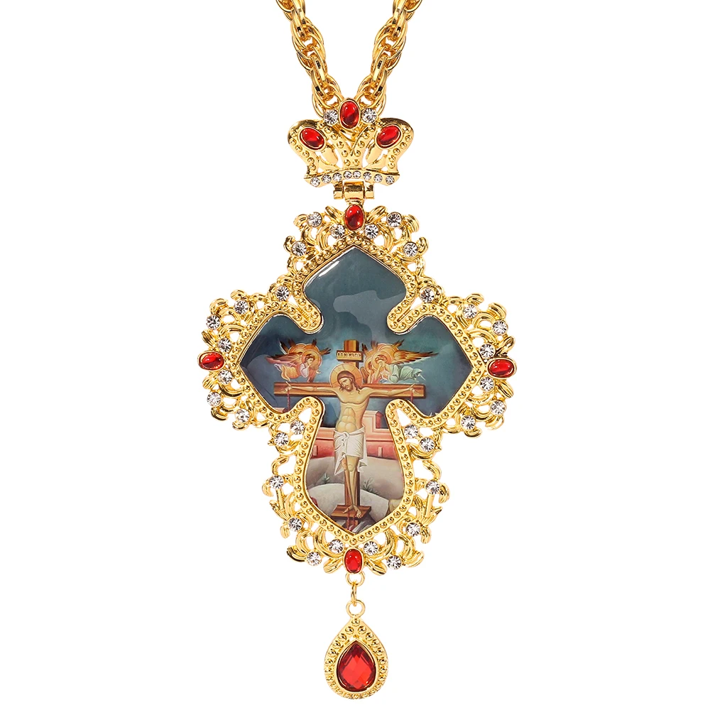 Pectoral Cross russian greece crucifix religious icon Byzantine Art and Orthodox Tradition holy cross chain | Украшения и