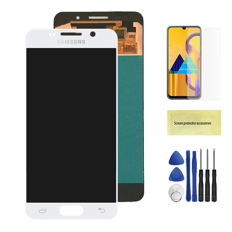 White Супер AMOLED ЖК-дисплей для samsung Galaxy A3 A310 A310F A3100 ЖК-дисплей кодирующий преобразователь сенсорного экрана в сборе Замена - Цвет: White