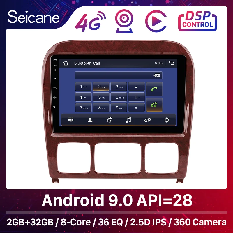 Seicane Автомобильный мультимедийный GPS Android 9 0 Авторадио для Mercedes Benz S Class W220 S280 S320 S350