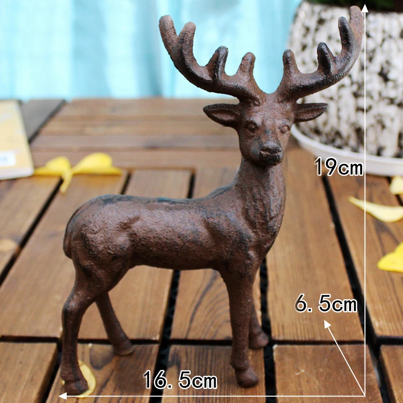 American Accents Retro Cast Iron Reindeer Figurines European Country Side Rustic Home Garden Tabletop Decor Metal Animal Statue American Accents Retro Cast Iron Reindeer Figurines European Country Side Rustic Home Garden Tabletop Decor Metal Animal Statue