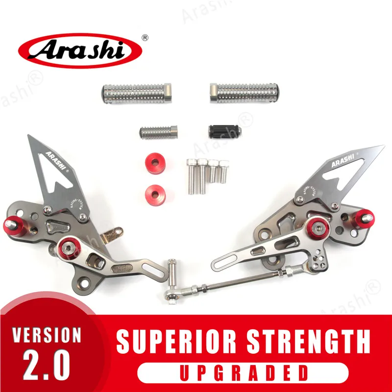 Gray Arashi CNC регулируемый Rearset для KAWASAKI Z125 Z125-Pro подножки задние алюминиевые мотоциклетные - Цвет: Gray
