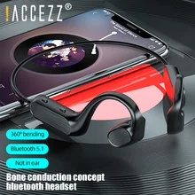  ACCEZZ Newest Bone Conduction Headphones Bluetooth 5 0 Wireless Headset Sweatproof Waterproof Sports Outdoor Earphones With Mic