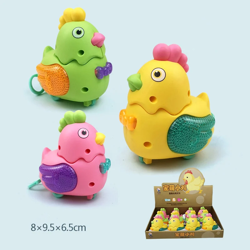 Забавные заводные игрушки для мальчиков, светящаяся заводная игрушка из АБС-пластика, детский прыжок, курица, единорог, игрушка для детей, вытяжные игрушки - Цвет: Rope Chicken