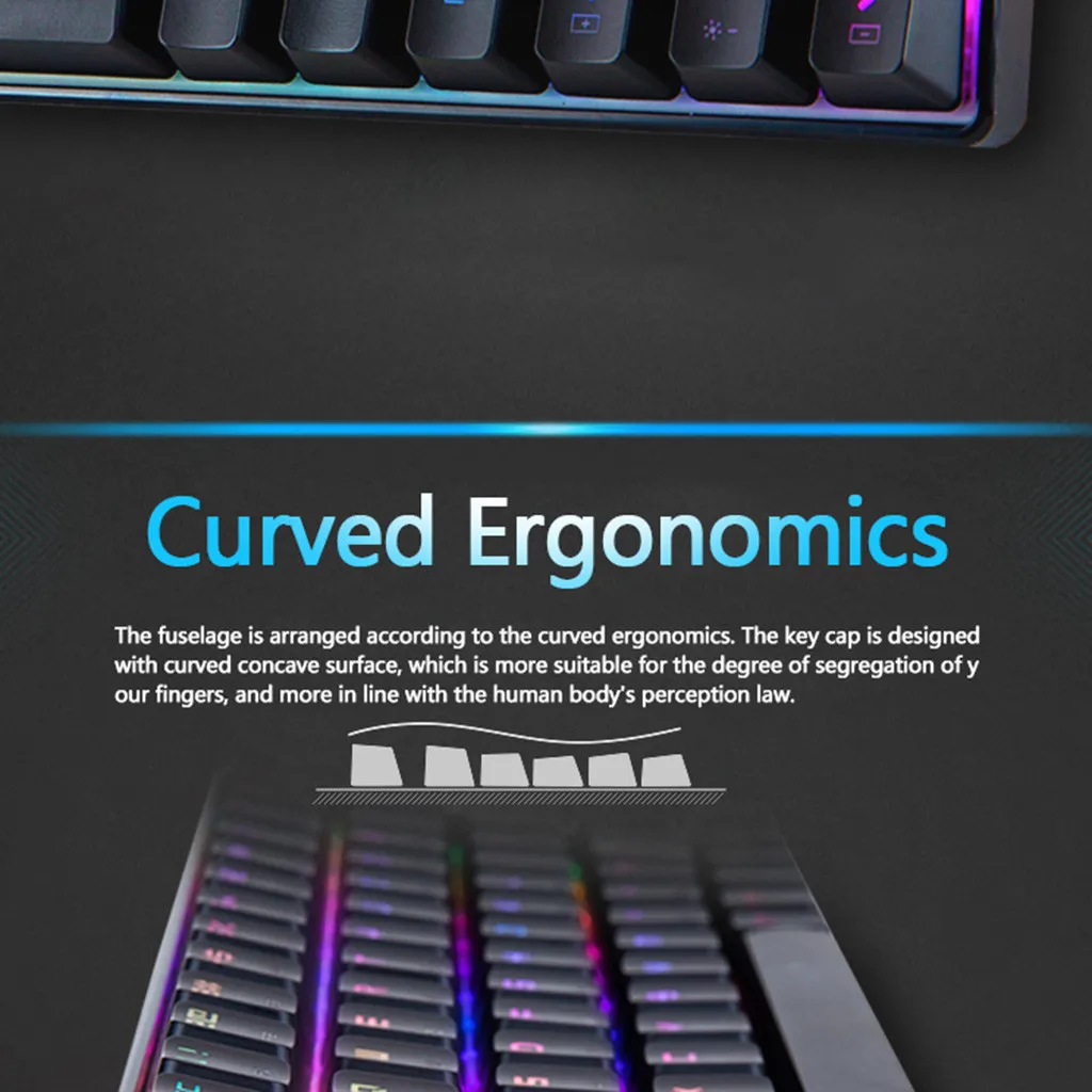 Teclado mecanico68-Key Механическая клавиатура RGB с подсветкой Проводная игровая клавиатура экстра-тонкий и легкий zuoya механичекая клавиатура