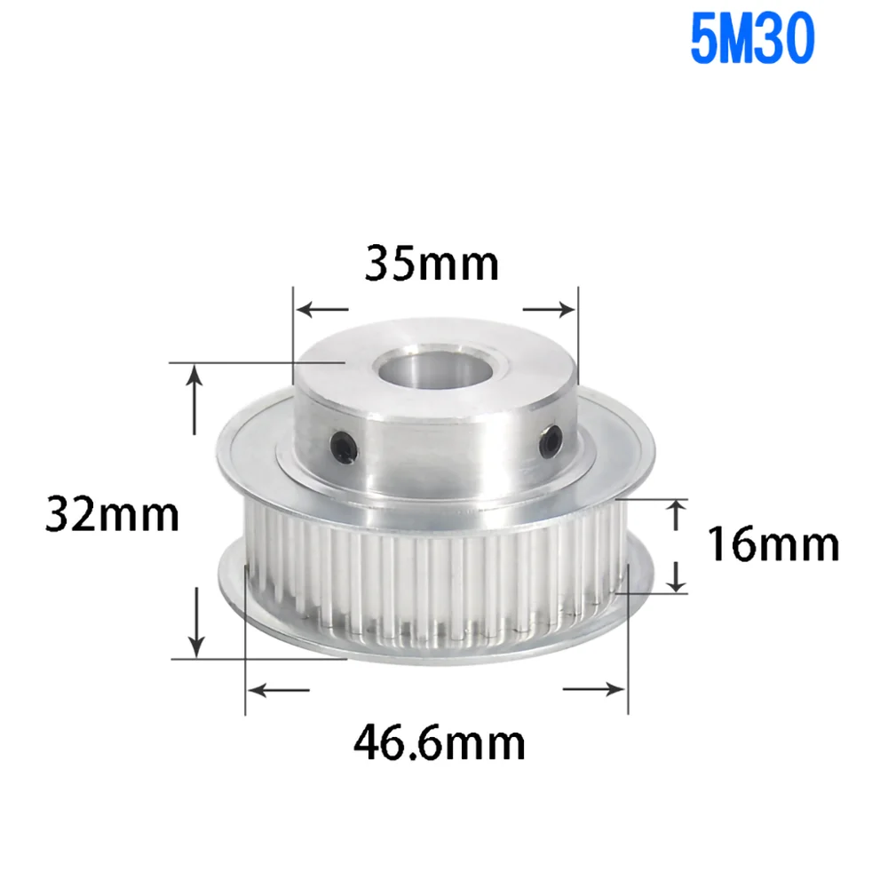 

1Pcs BF-type 30-38 Teeth 5M Timing Belt Pulley Slot Width 16mm/21mm Bore 6mm-25mm For 15mm/20mm Belt CNC Machine/Step Motor