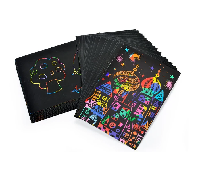 Scratch Paper Art Painting Set For Boy And Girl, Rainbow Magic