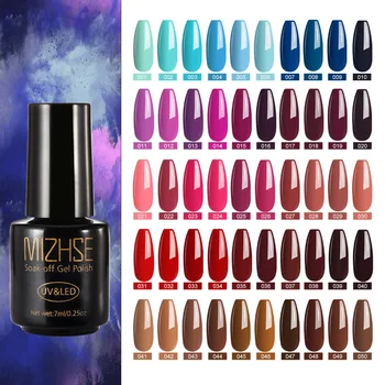 

MIZHSE Nail Gel Polish 7ML UV Vernis Semi Permanent Primer Top Coat For Manicures xx Colors Gel Lacquer Paint Nail Art Gellak