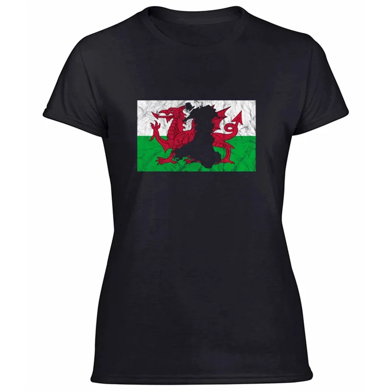 Забавная футболка wales с картой силуэта флага валлийского дракона Великобритании cymru, Мужская футболка, графическая футболка для взрослых, футболка, топы