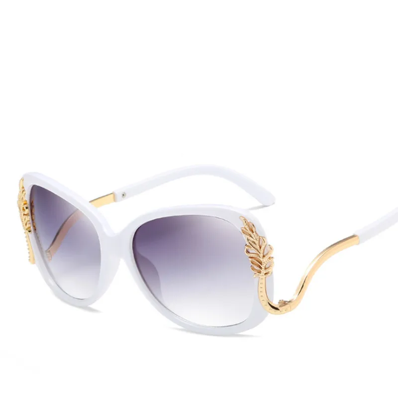 VWKTUUN, большие солнцезащитные очки, негабаритная Металлическая оправа, женские брендовые дизайнерские солнцезащитные очки, Ретро стиль, солнцезащитные очки, lunette de soleil - Цвет линз: white