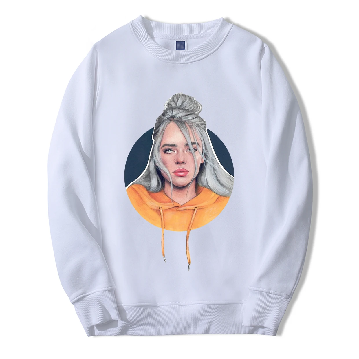 Billie Eilish толстовки мужские певица плохой парень Забавный принт спортивная одежда Осень Зима теплые толстовки хип хоп пара спортивный костюм - Цвет: White 6