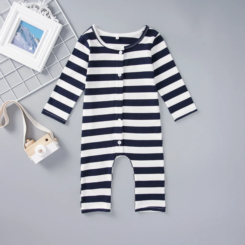 new born baby clothes baby boy romper winter clothes costume romper onesie disfraz bebe halloween Long Sleeve Stripe 0-24m Z4