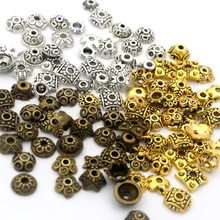 200 шт смешанные размеры тибетские серебряные маленькие бусины крышки для самостоятельного изготовления ювелирных изделий Рукоделие Поиск Аксессуары поставка