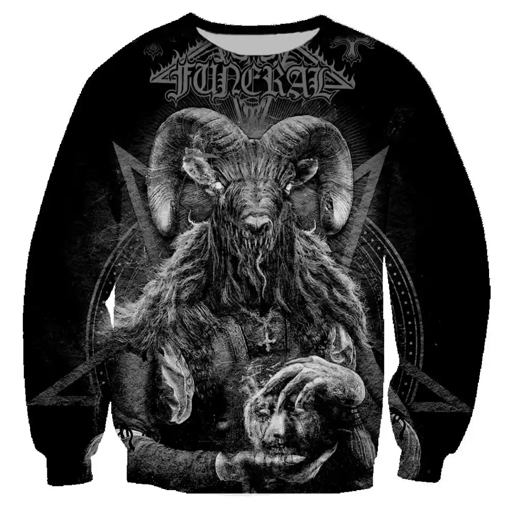 بلوفر رجالي حريمي مطبوع ثلاثي الأبعاد من Hipster مكتوب عليه موسيقى الروك بأكمام طويلة وسويت شيرت للشارع مع قلنسوة رجالي سوداديراس 5xl Aliexpress