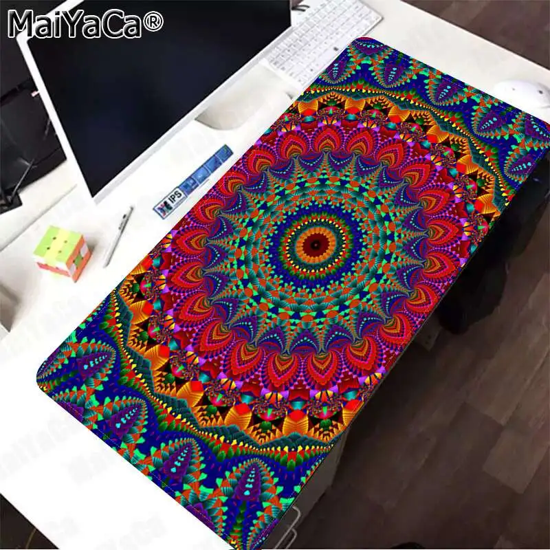 MaiYaCa ваш собственный коврик с красочным принтом мандалы для офисных мышей геймерский мягкий коврик для мыши большой коврик для мыши клавиатуры коврик