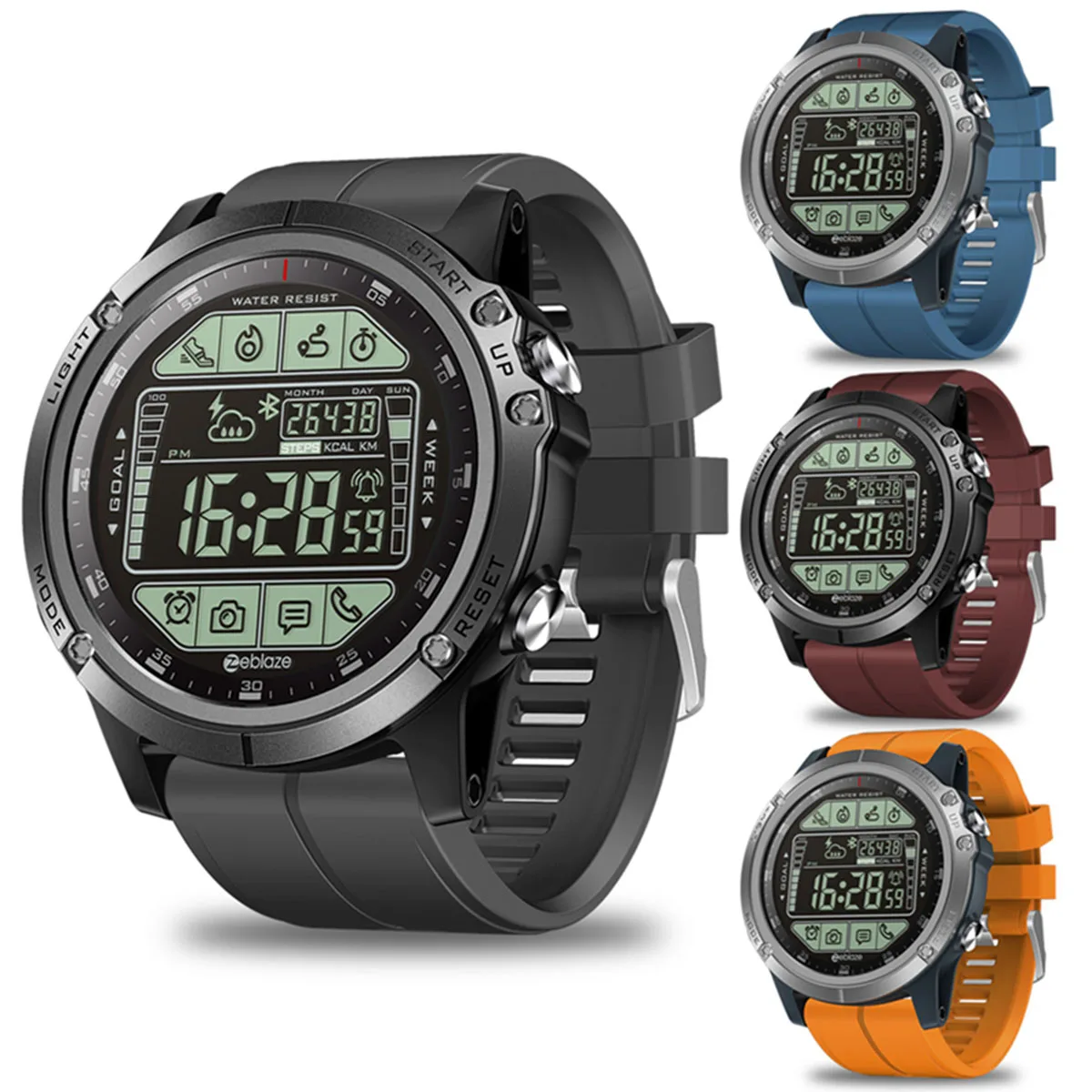 

Vibe 3S BT 4.0 Smart Watch 50M Waterproof Rugged Sport Smartwatch Pedometer Chronograph Buzzing Alarm Clock SMS Call Reminder