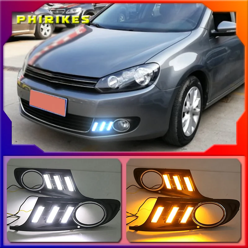 

1pair For Volkswagen Golf 6 Golf6 MK6 09-13 Daytime Running Light LED Indicator Light DRL Bumper Front fog lamp