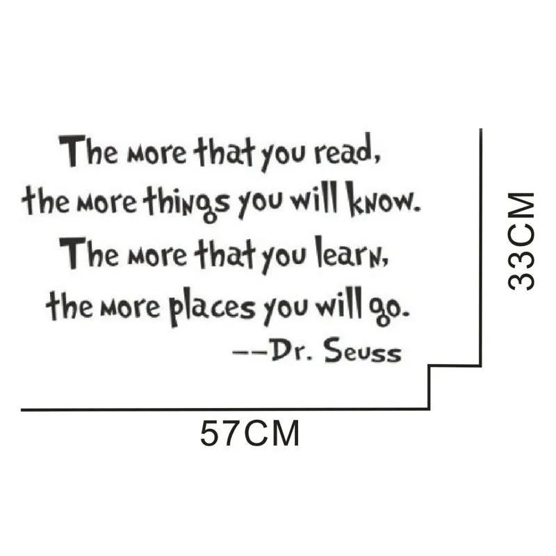 VACCLO Dr Seuss Цитата Мотивационная Наклейка на стену для офиса виниловая наклейка на стену для книжной комнаты домашний декор чтение узнать наклейки-цитаты на стену