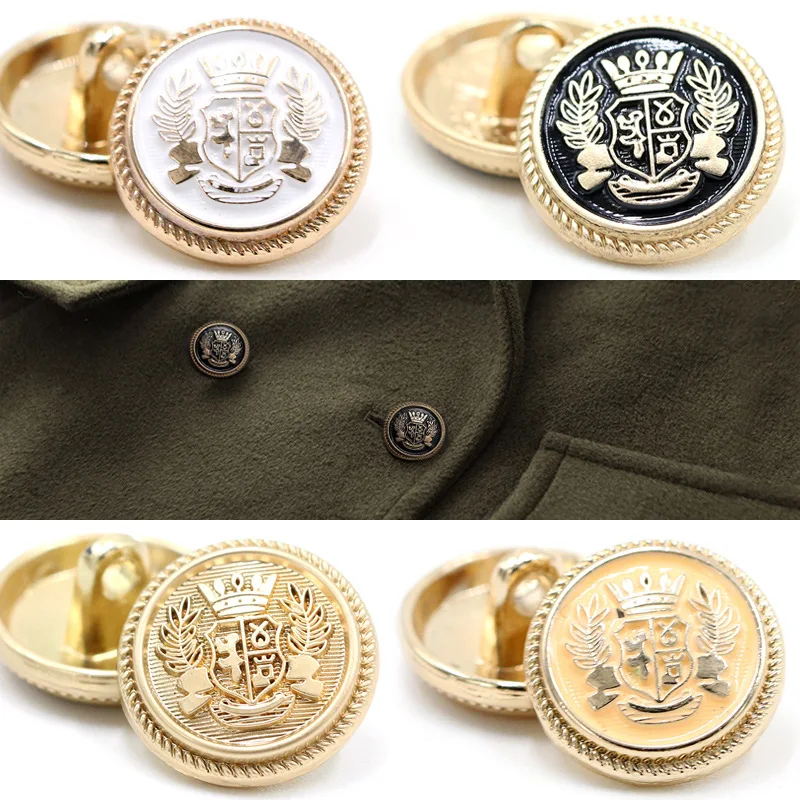 

10pcs/lot Metal Golden Men's British Style Suits Buttons with Shank for Clothing Coat Jacket Windbreaker Sewing Buttons