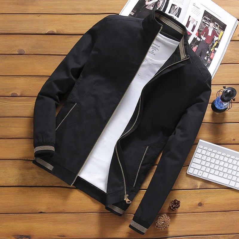 

[LIMITED Time] Spring Autumn Winter Jacket Men's plus Velvet Korean-style Slim Fit Fashion Youth Casual Washed Cotton Coat