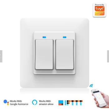 

Tuya Magnetic Wifi Button 2-Way Light Switch EU Standard on/off Timer Remote Control Works With Google Assistance Amazon alexa
