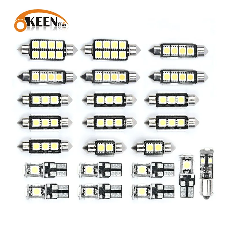 23Pcs Car LED Interior Lights For BMW X5 E53 2000-2006 Dome Lamp Bulbs Ceiling Light Kit Trunks License plate lights |