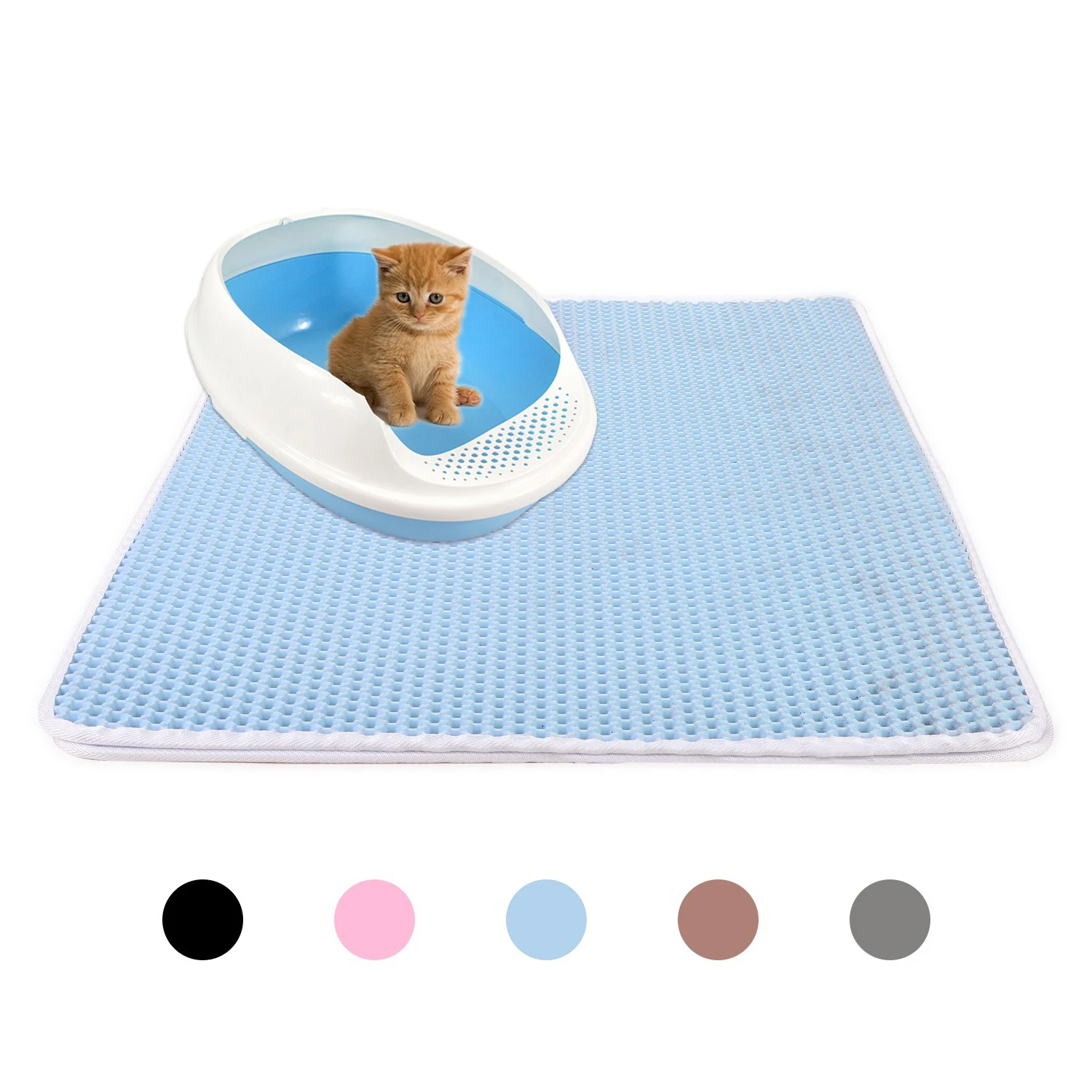 Черный серый S-L коврик для кошачьего туалета водонепроницаемый коврик для кошачьего туалета двойной слой EVA портативная легкая подушка - Цвет: blue