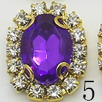 YIWUXINXI 10 шт./Партия 15*20 мм цветок металлические стразы DIYJewelry сплав кристалл аксессуары для волос Свадебные украшения - Цвет: 12