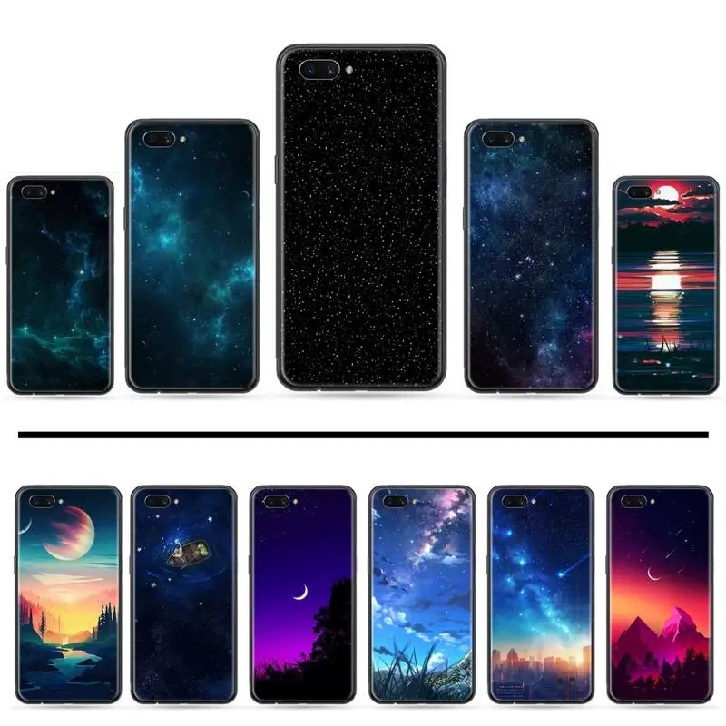 

Starry Sky Pattern landscape Black TPU Soft Phone Case For OPPO A ax 3 5 3 37 57 59 37 73 75 83 71 2018 11 1k s PRO