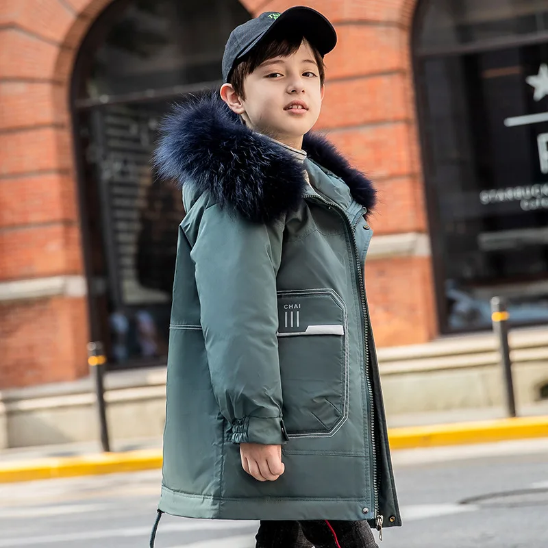 Children's Clothing Girls Winter Down Jacket Real Fox Fur Collar Padded  Coats Kid Cold Clothes Parka For Boy TZ943| | - AliExpress