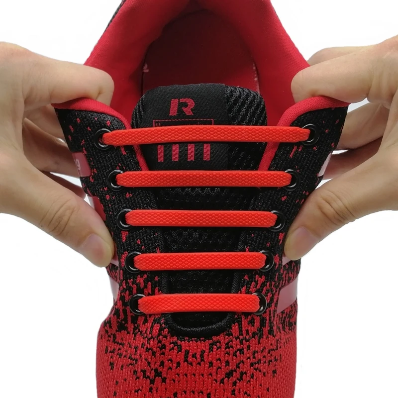 TILUSERO 16Pcs/Lot Running Elastic Silicone ShoeLace All Sneaker No Tie Silicone Shoe Laces Creative Shoelaces For Unisex