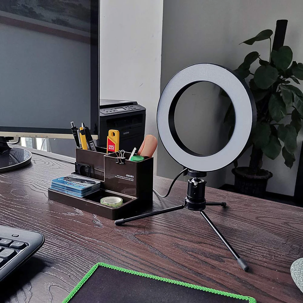 Portable Clip Fill Light Selfie LED Ring Photography with Tripod for Phone