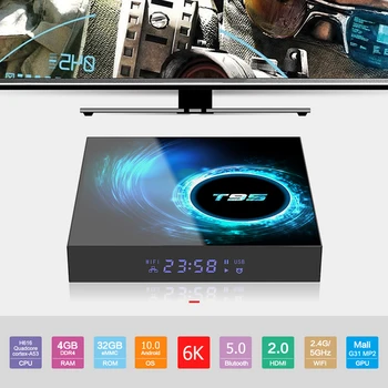 

T95 Android 10.0 TV Set Top Box Quad Core 4GB+32GB BT5.0 WiFi Media Player