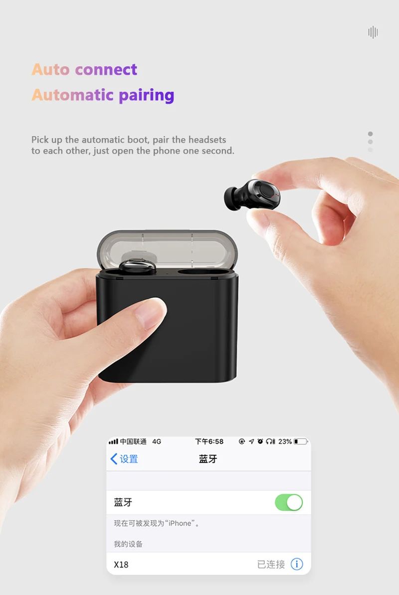 Tkey X18 TWS Bluetooth 5,0 наушники стерео беспроводные наушники HIFI Звук спортивные наушники с микрофоном для телефона беспроводные наушники