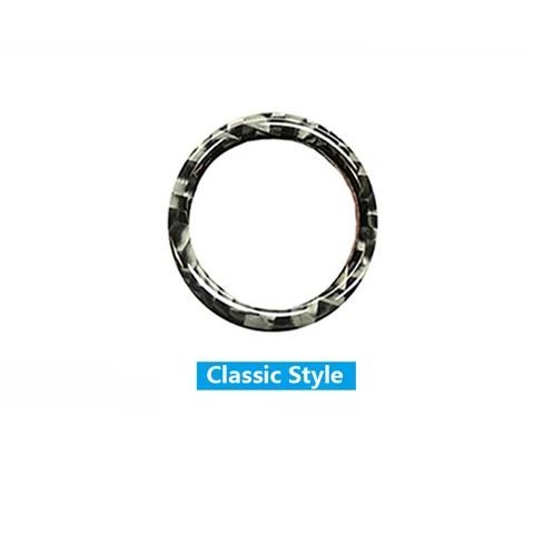 Fiber Car Engine Start Stop Button Ignition Device Keyhole Ring Cover Sticker For BMW E60 5 Series 2008-10 Accessories