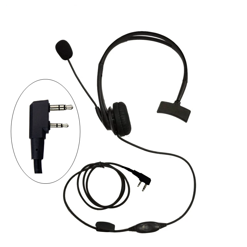 Overhead Earpiece Headset Swivel Boom Microphone Noise Cancelling For Kenwood Walkie Talkie Baofeng UV-5R Ham Radio | Мобильные