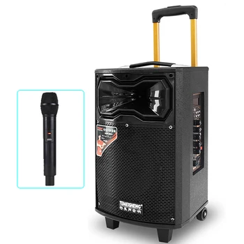 

8 Inch Bass Speaker Portable Bluetooth Subwoofer Adjustable Treble Outdoor Big Speaker Stereo AUX USB Louderspeaker with Wheels
