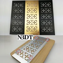 10cm 4 "רחב שלג דפוס מפואר מלבן זהב כסף שחור אלומיניום סגסוגת אוויר Vent גריל כיסוי הלובר ריהוט ארון A/C(China)